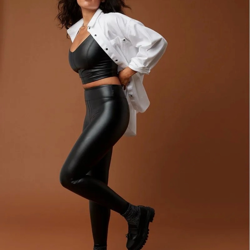 Aerie Offline Black Faux Leather Leggings